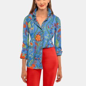 GRETCHEN SCOTT JUNGLE SYMPHONY BOYFRIEND SHIRT BRIGHTS MULTI PRINT NWT SIZE S